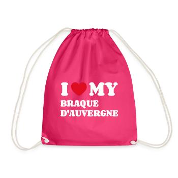 I Love My Braque d'Auvergne - Turnbeutel - Fuchsia - Vorne