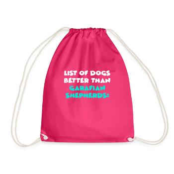 Garafian Shepherds - Drawstring Bag - fuchsia - Front