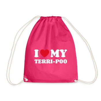 I Love My Terri-Poo - Turnbeutel - Fuchsia - Vorne
