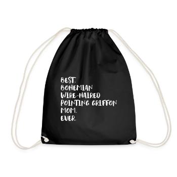 Bohème Fils Pointant Griffon Maman - Sac de sport léger - noir - Devant