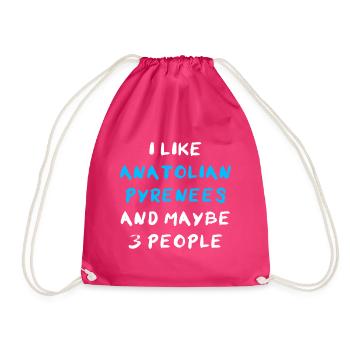 Anatolian Pyrenees - Drawstring Bag - fuchsia - Front
