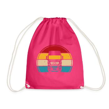 Chauffeur de camion Rétro Camion - Sac de sport léger - fuchsia - Devant