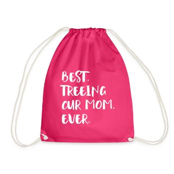 Treeing Cur Mom - Drawstring Bag - fuchsia - Front