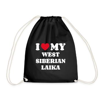 J’aime ma Laïka de Sibérie occidentale - Sac de sport léger - noir - Devant