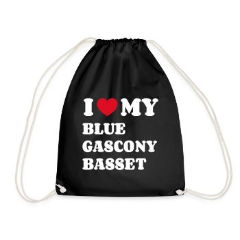 I Love My Blue Gascony Basset - Turnbeutel - Schwarz - Vorne