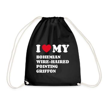 J’adore mon griffon pointant aux cheveux de bohème - Sac de sport léger - noir - Devant