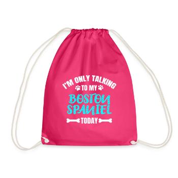 Boston Spaniel - Turnbeutel - Fuchsia - Vorne