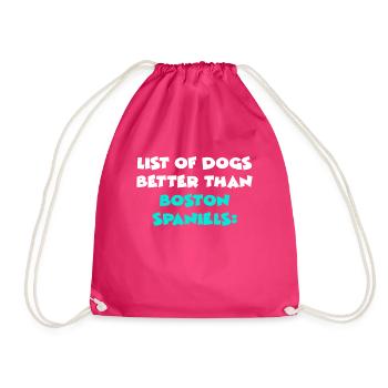 Boston Spaniels - Turnbeutel - Fuchsia - Vorne