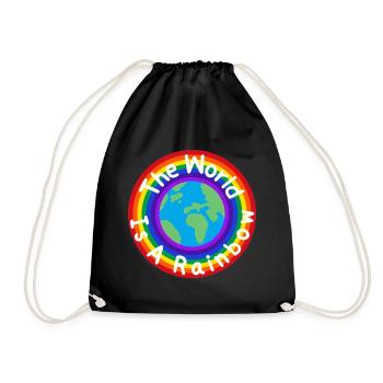 The World Is A Rainbow - Drawstring Bag - black - Front