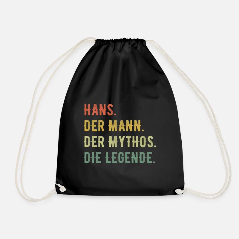 Hans Vorname Der Mann Der Mythos Die Legende - Turnbeutel - Schwarz