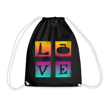 Dear Curling - Drawstring Bag - black - Front