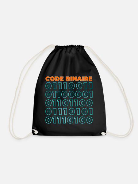 Code binaire - Sac de sport léger - noir