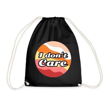 I don't care - Drawstring Bag - black - Front