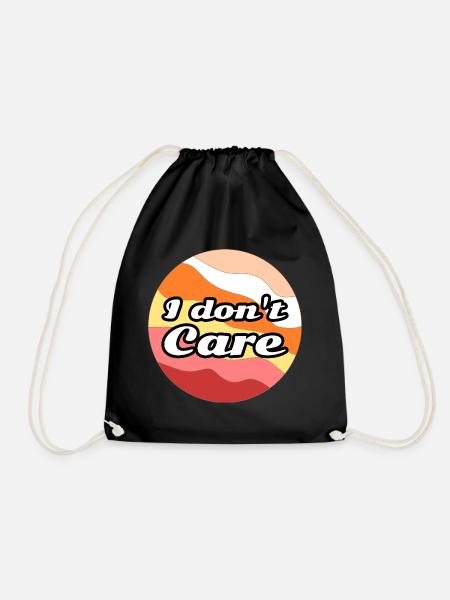 I don't care - Drawstring Bag - black