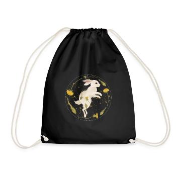 Lapin avec chardon à truie - Sac de sport léger - noir - Devant