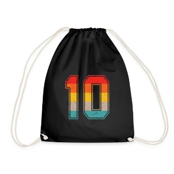 10 years retro jersey number 10 T-shirt number 10 - Drawstring Bag - black - Front