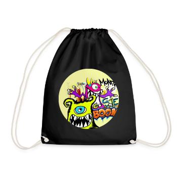 Grafitti Monster Boom - Turnbeutel - Schwarz - Vorne