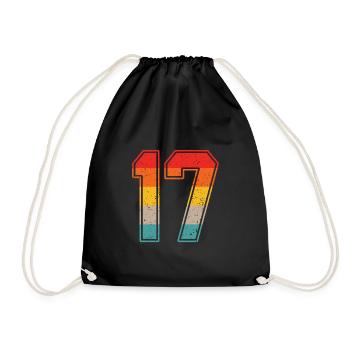 17 years retro jersey number 17 T-shirt number 17 - Drawstring Bag - black - Front