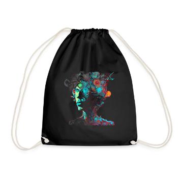 Psychedelisches Artwork, Brille - Open Mind - Turnbeutel - Schwarz - Vorne
