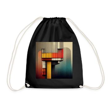 Illustration inspiriert von Bauhaus-Architektur - Turnbeutel - Schwarz - Vorne