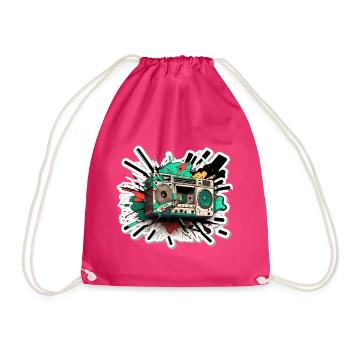 Stereo-Explosion - Turnbeutel - Fuchsia - Vorne