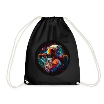 Atronaut photographs 1 gift - Drawstring Bag - black - Front