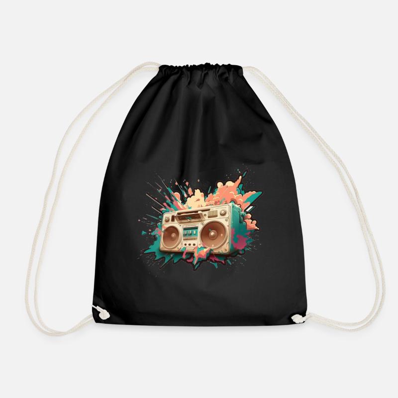 Stereo Explosion - Drawstring Bag - black