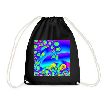 Abstract Ocean waves - Drawstring Bag - black - Front