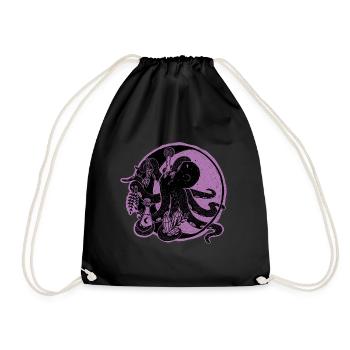 Witchy Octopus Illustration - Turnbeutel - Schwarz - Vorne