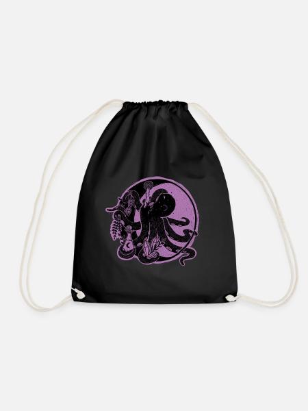 Witchy Octopus Illustration - Turnbeutel - Schwarz