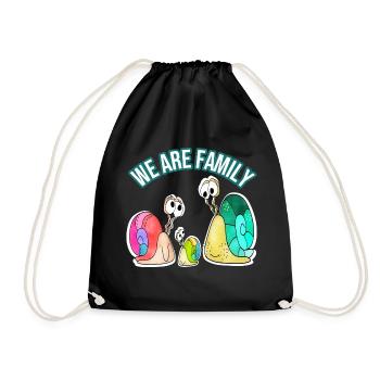 We are Family lustig - Turnbeutel - Schwarz - Vorne