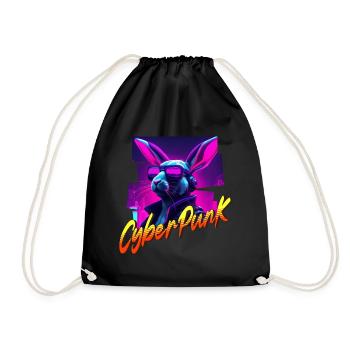 Cyberpunk Hase - Turnbeutel - Schwarz - Vorne