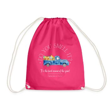 Autumn blue car autumnal - Drawstring Bag - fuchsia - Front