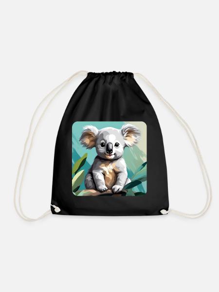 Niedlicher Koala Bär - Turnbeutel - Schwarz