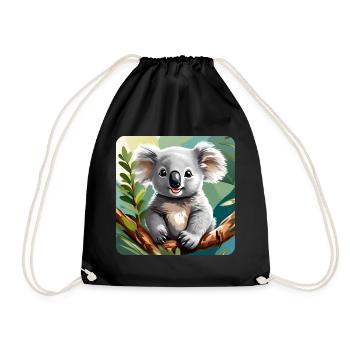 Ours Koala mignon - Sac de sport léger - noir - Devant