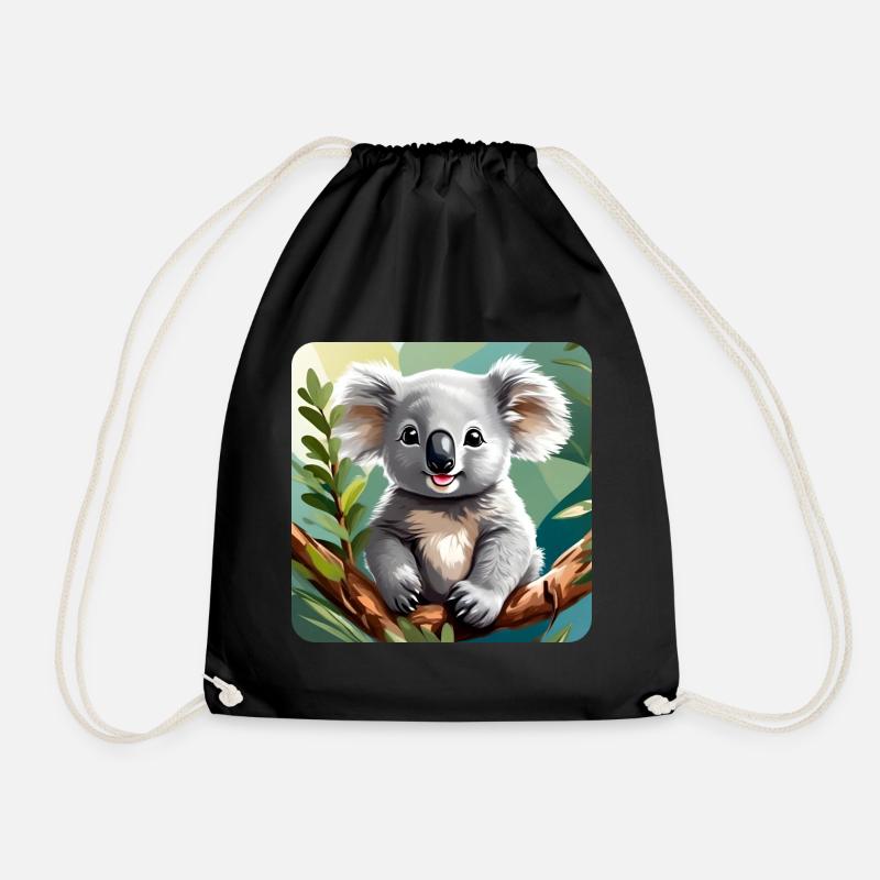 Niedlicher Koala Bär - Turnbeutel - Schwarz