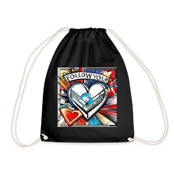 Follow your Heart - Turnbeutel - Schwarz - Vorne