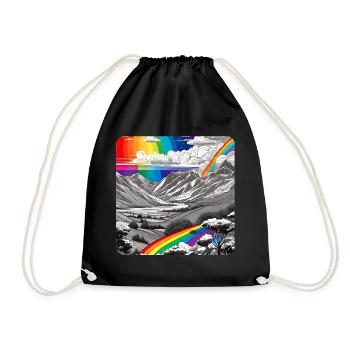 Regenbogen in der Natur mit Berge - Turnbeutel - Schwarz - Vorne