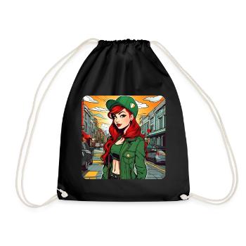 Fille rousse irlandaise cool - Sac de sport léger - noir - Devant
