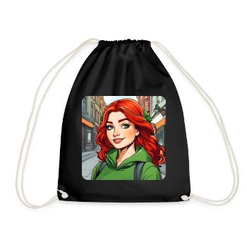 Fille rousse irlandaise cool - Sac de sport léger - noir - Devant
