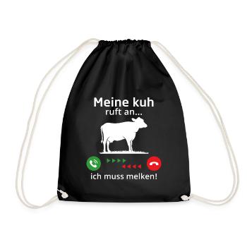 Meine kuh ruft an ich muss melken - Turnbeutel - Schwarz - Vorne