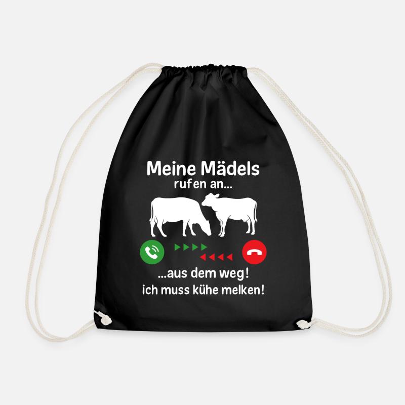 ich muss kühe melken - Turnbeutel - Schwarz