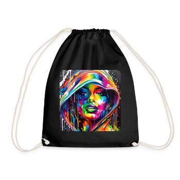Femme dans le style graffiti - Sac de sport léger - noir - Devant