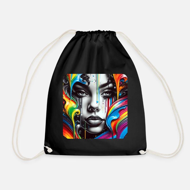 Femme dans le style graffiti - Sac de sport léger - noir