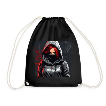 Fille gothique cool - Sac de sport léger - noir - Devant