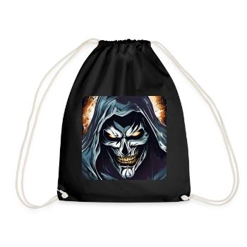Evil Grinning Horror Skull - Drawstring Bag - black - Front