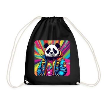 Cool Punk Panda Ours - Sac de sport léger - noir - Devant