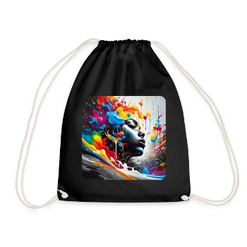 Woman in graffiti style - Drawstring Bag - black - Front