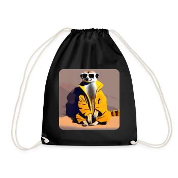 Suricate cool paresseux en lunettes de soleil - Sac de sport léger - noir - Devant