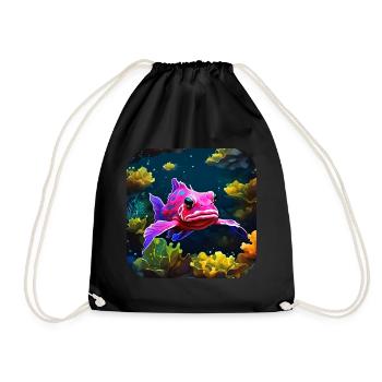 Drôle de poisson - Sac de sport léger - noir - Devant